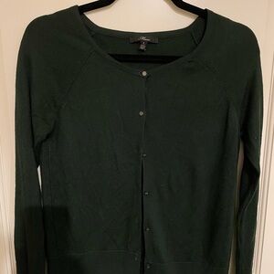 Mavi Dark Green Button-Front Knit Cardigan